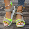 Velcro-design Sports Sandals Summer Color-blocked Wedges For Women-shoes-Bennys Beauty World