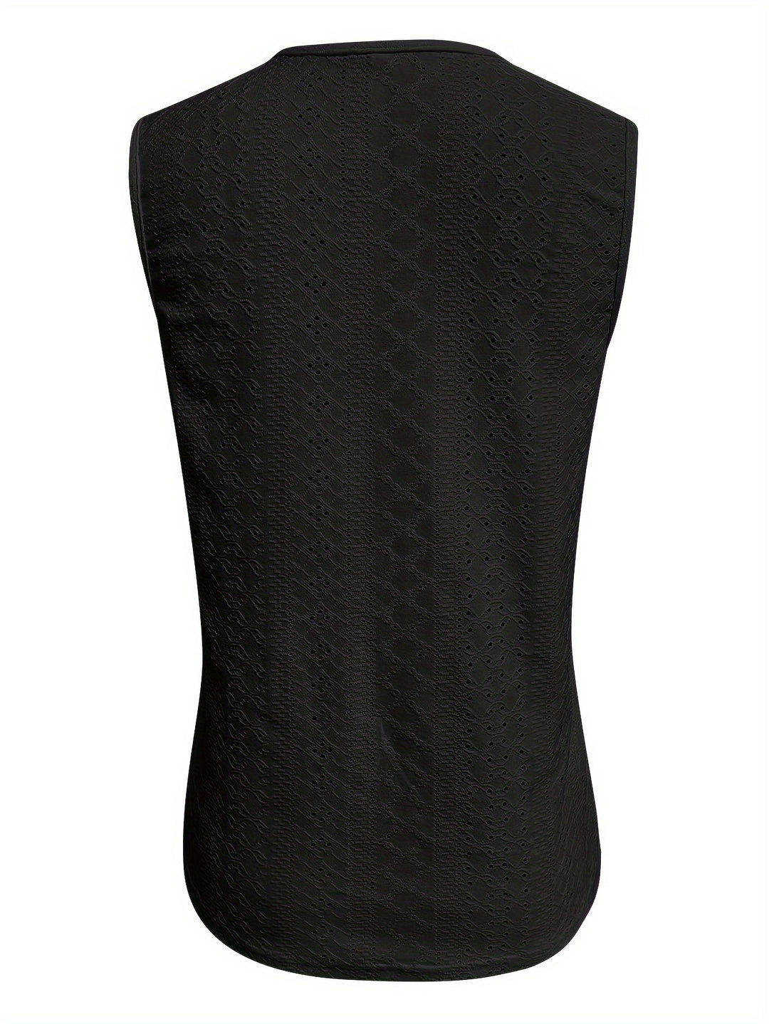 Eyelet Solid Tank Top, Casual Sleeveless Tank Top For Summer, Women's Clothing-Bennys Beauty World
