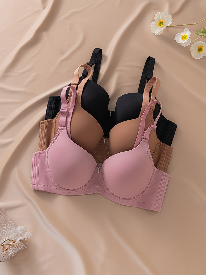 3pcs Pack Large Size Matte Women's Bra