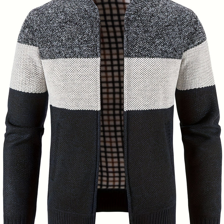 Men's Knitted Crew Collar Warm Jackets-Sweater-Bennys Beauty World