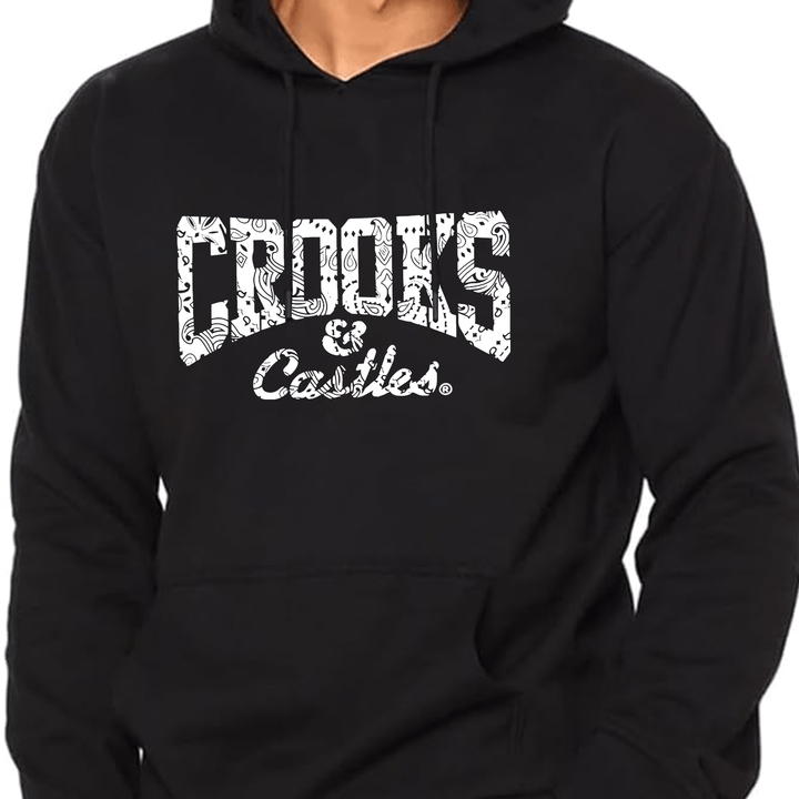 Men's Crooks & Castles Print Hoodie Sweatshirt-Hoodies-Bennys Beauty World