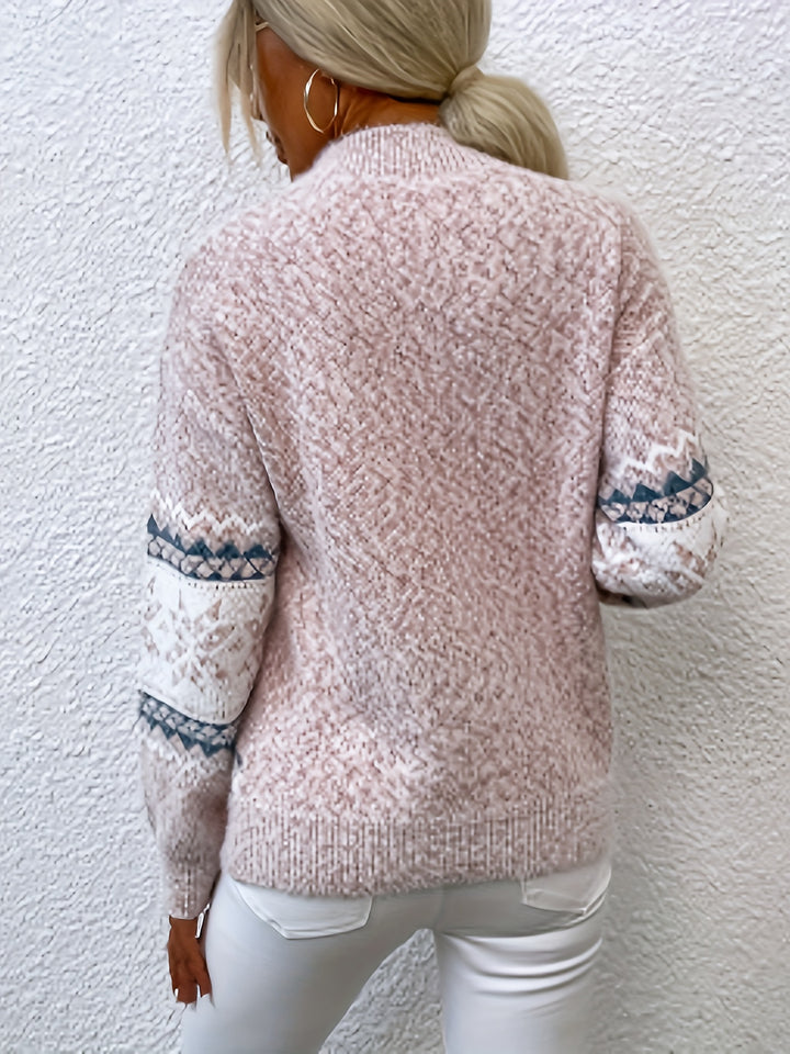 Womens Snowflake Pullover Sweater-sweatshirt-Bennys Beauty World