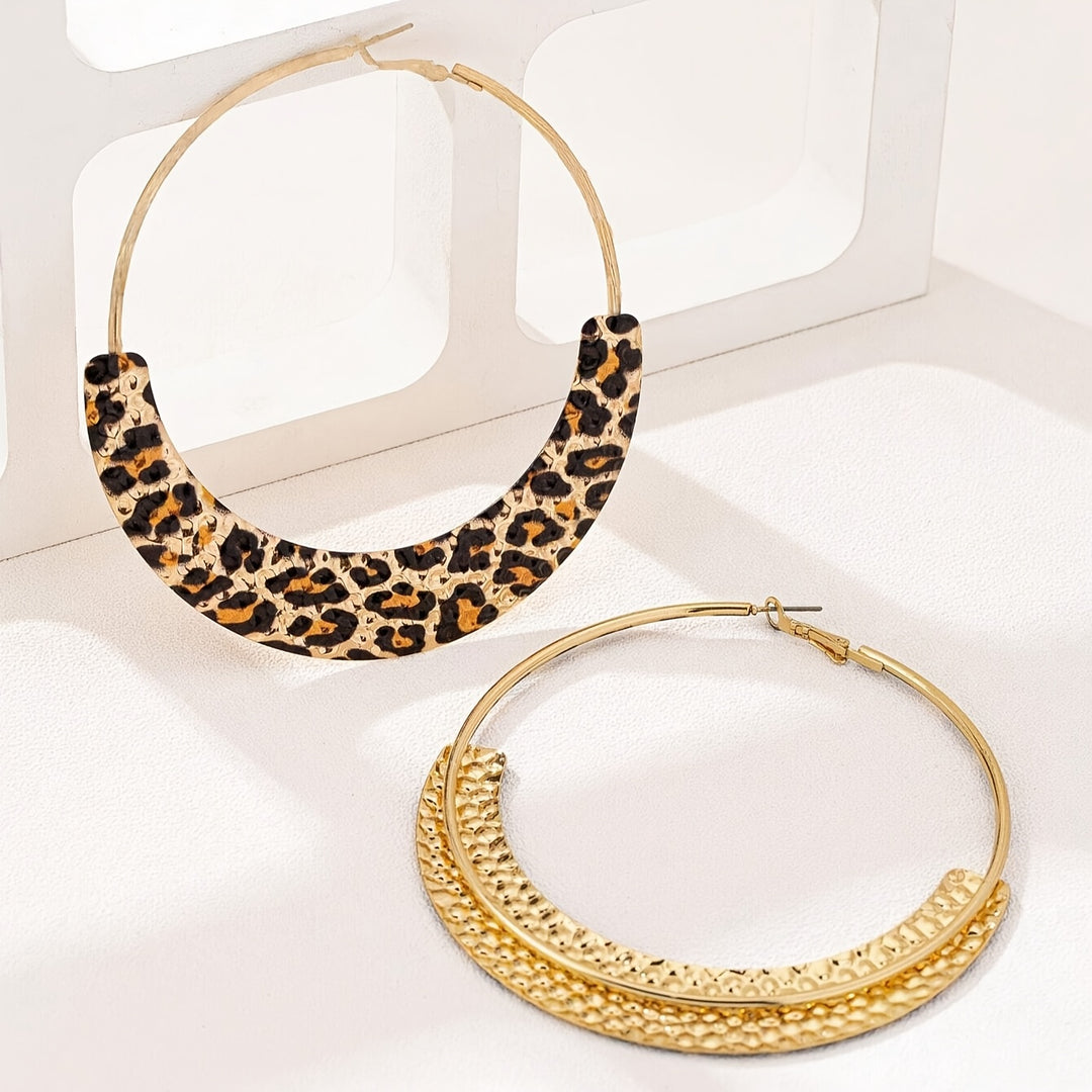 Charm Leopard Print Metal Earrings for Women