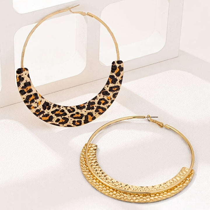 Charm Leopard Print Metal Earrings for Women