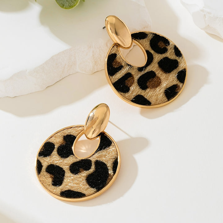 1 Pair of Leopard Print Earrings Fashionable Earrings