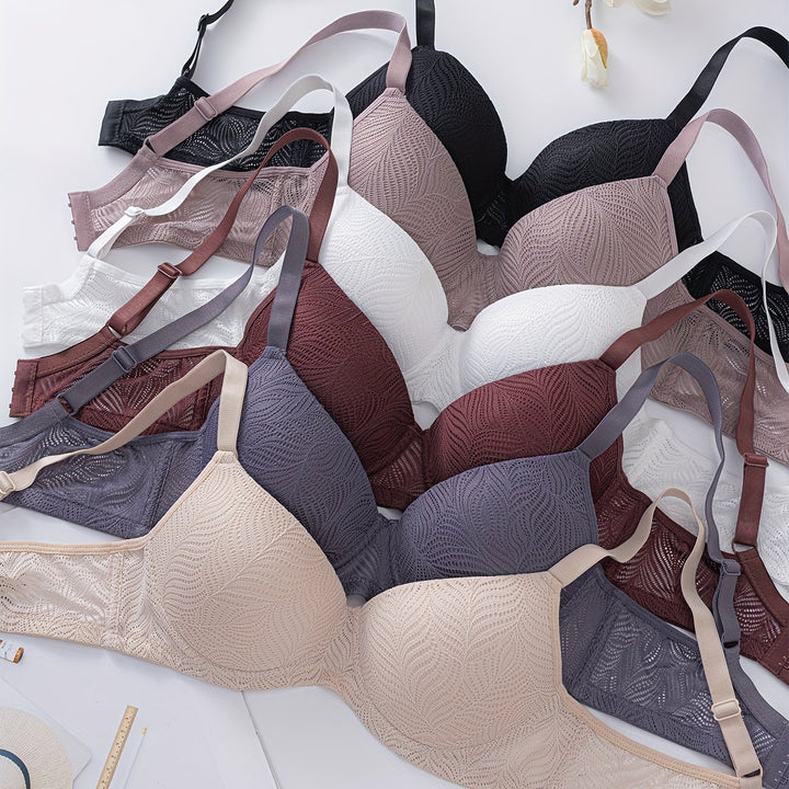6-Pack Mature Style Solid Color Push Up Bras