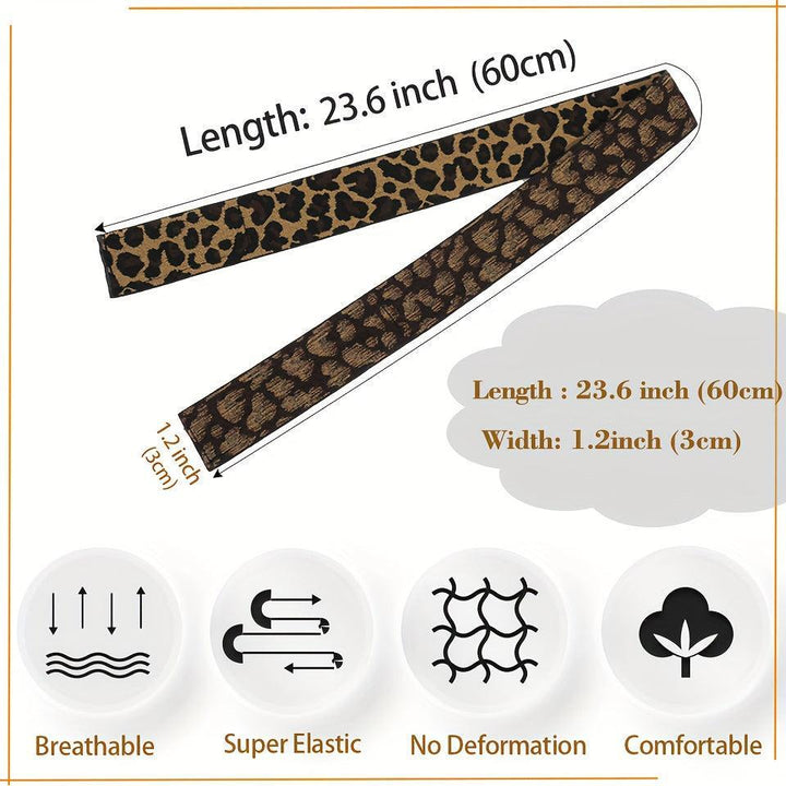 3 Pieces Wig Elastic Band Silvery Leopard Black Lace Melting Band-Hair band-Bennys Beauty World