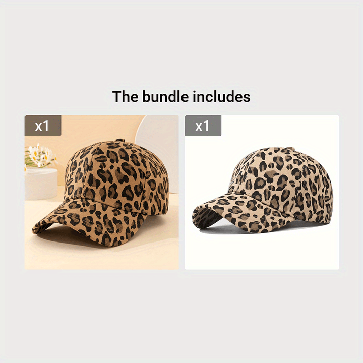 Leopard Print Plain Color Baseball Cap-cap-Bennys Beauty World