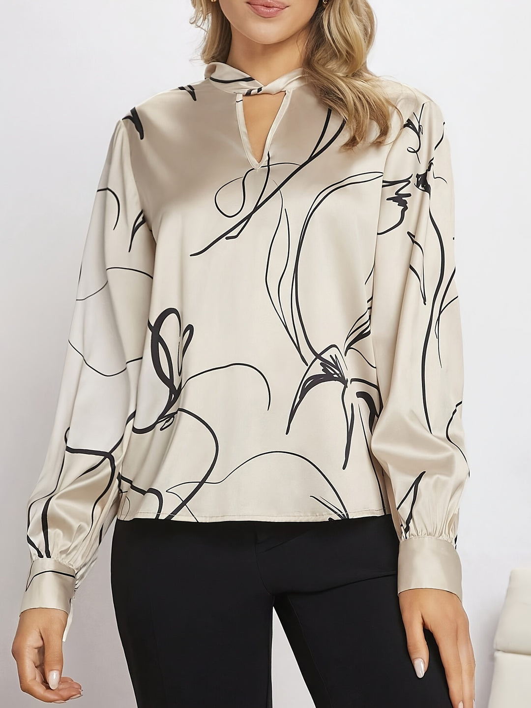 Elegant Long Sleeve Blouse For Women-Bennys Beauty World