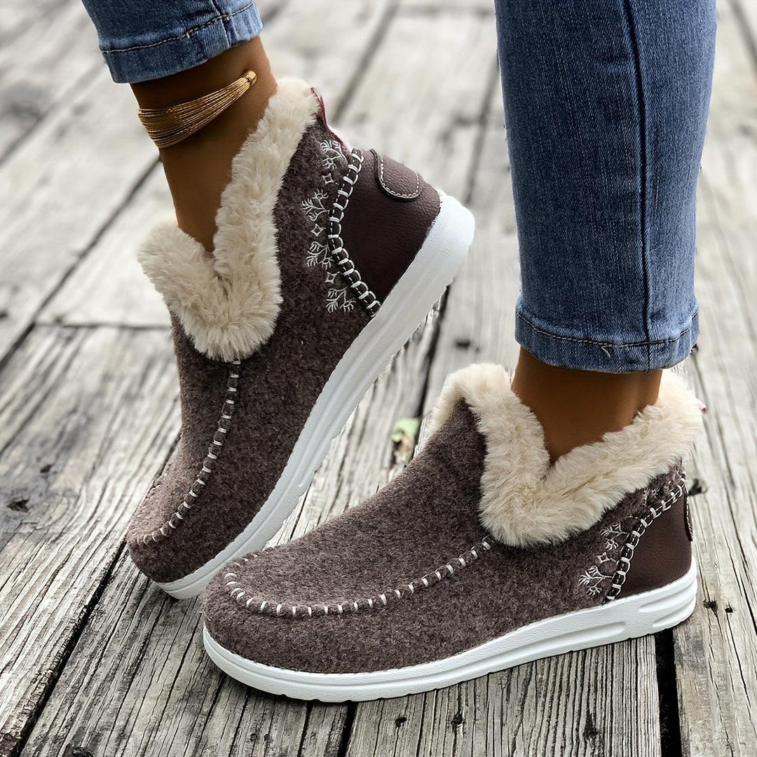 Women's Flat Furry Shoes: Essential Cozy Sneakers for Winter Outings-Shoes-Bennys Beauty World