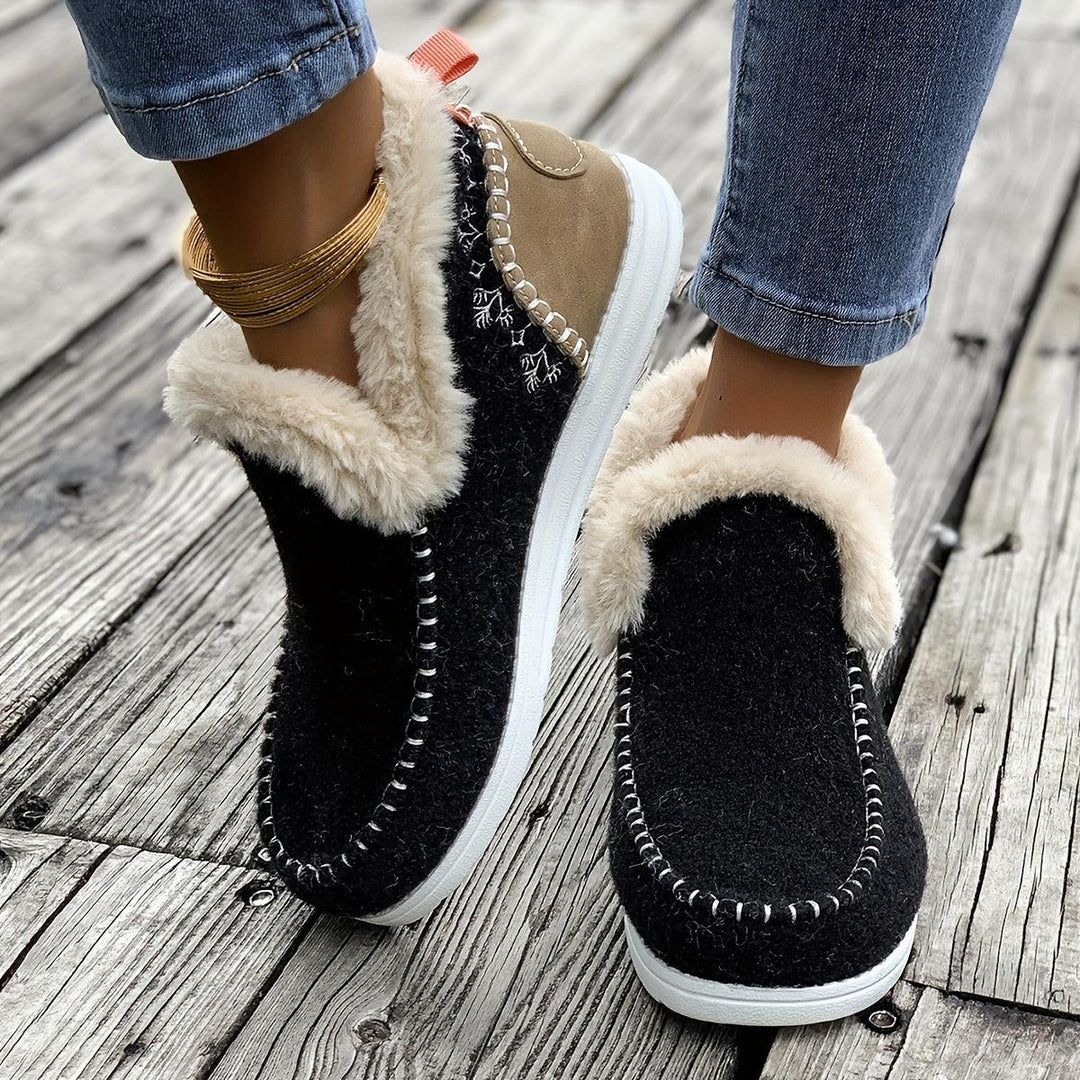 Women's Flat Furry Shoes: Essential Cozy Sneakers for Winter Outings-Shoes-Bennys Beauty World