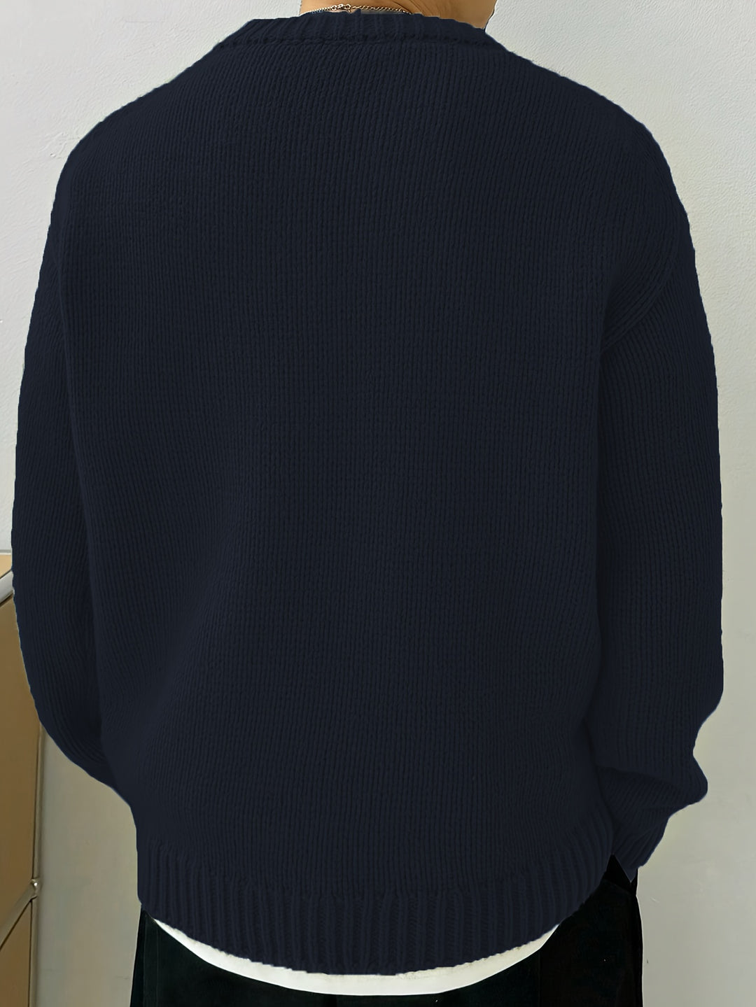 Knitted Pullover Long Sleeve Shirt-Bennys Beauty World