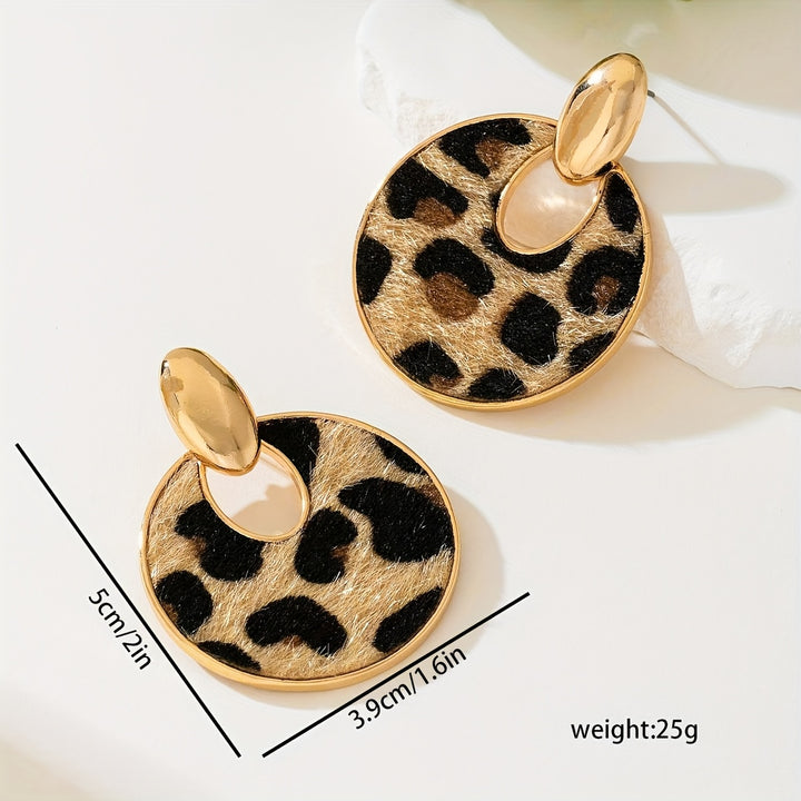 1 Pair of Leopard Print Earrings Fashionable Earrings