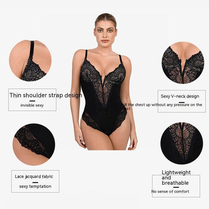 Lace Shapewear Women's Jumpsuit Waist Shaping Rompers-Shapewear-Bennys Beauty World