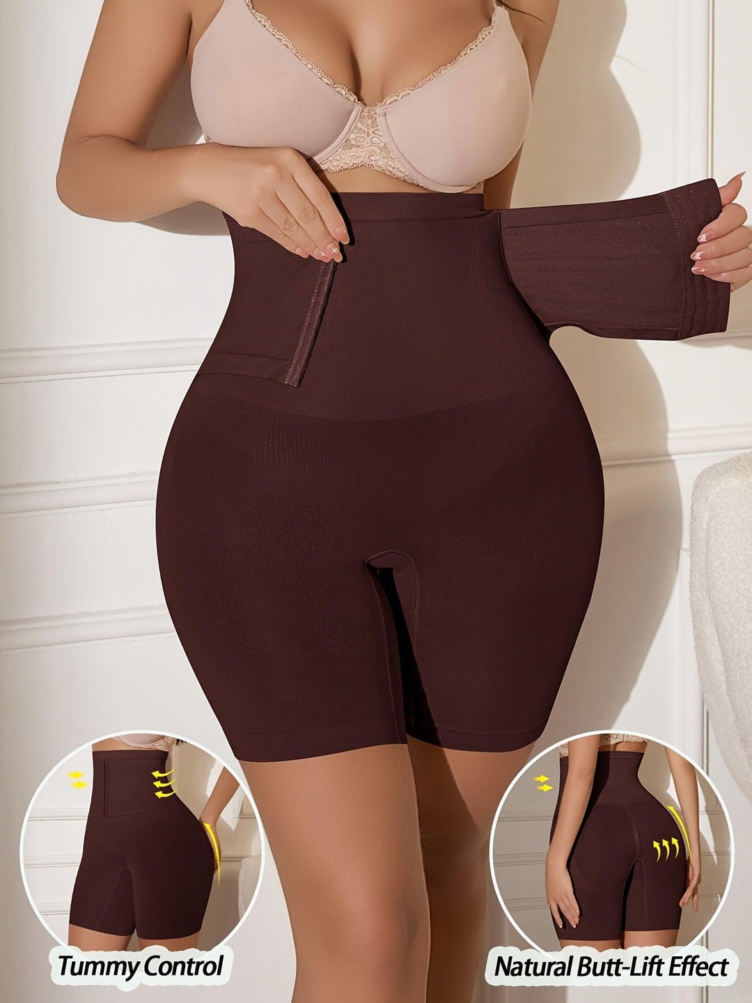 1pc High Waist Seamless Abdomen Control Shorts - Bennys Beauty World