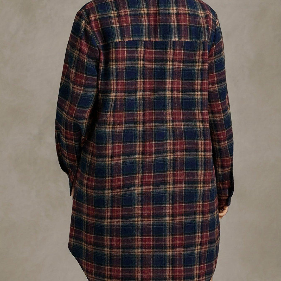 Women's Plus Size Casual Plaid Shirt Dress