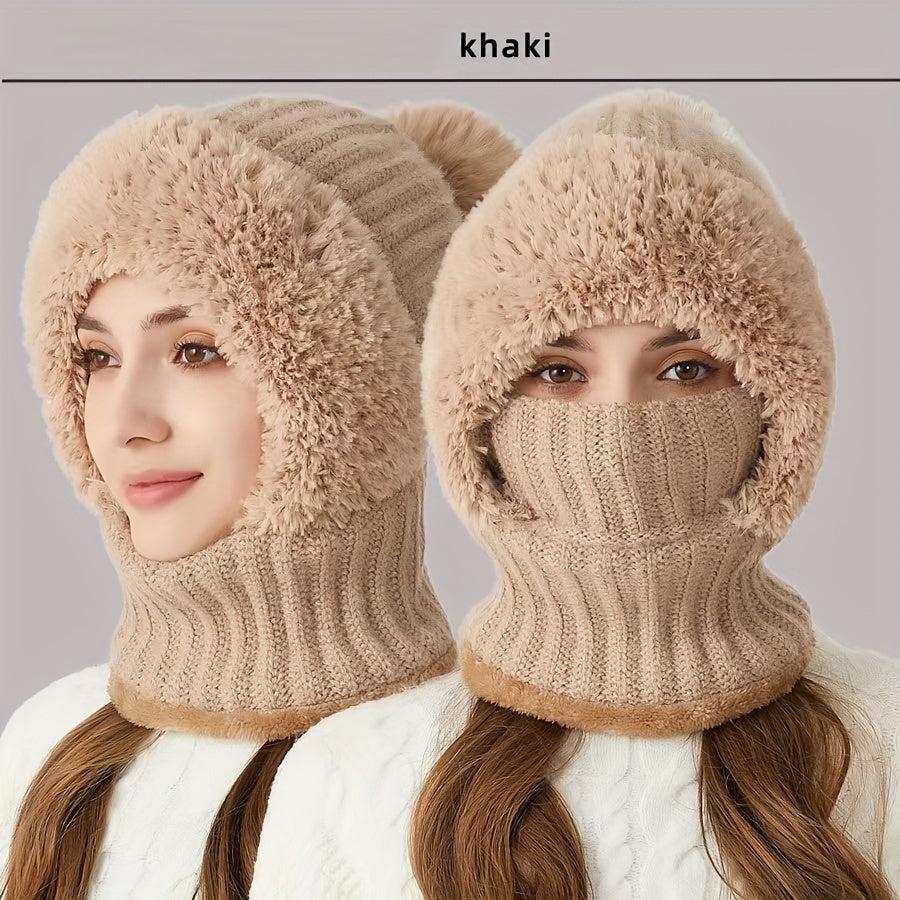 Winter Fleece Lined Knit Hat With Earflap-Hat-Bennys Beauty World