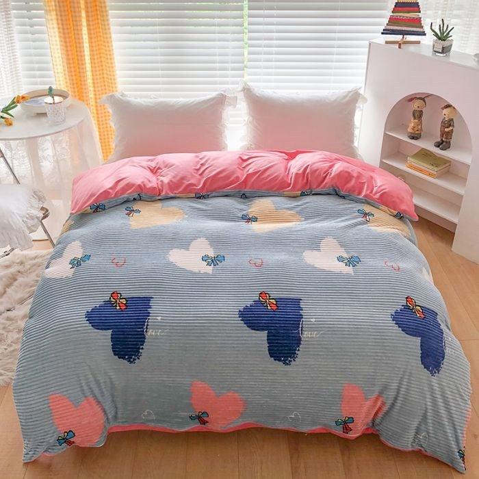 Double-sided Warm Coral Fleece Duvet Cover