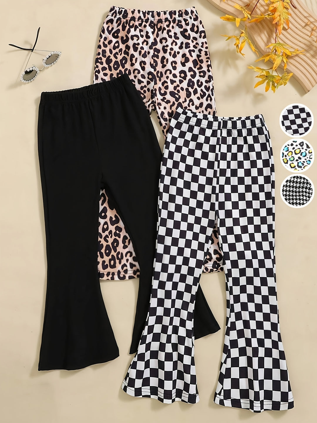 3pcs Girls' Comfortable Flared Pants-pants-Bennys Beauty World