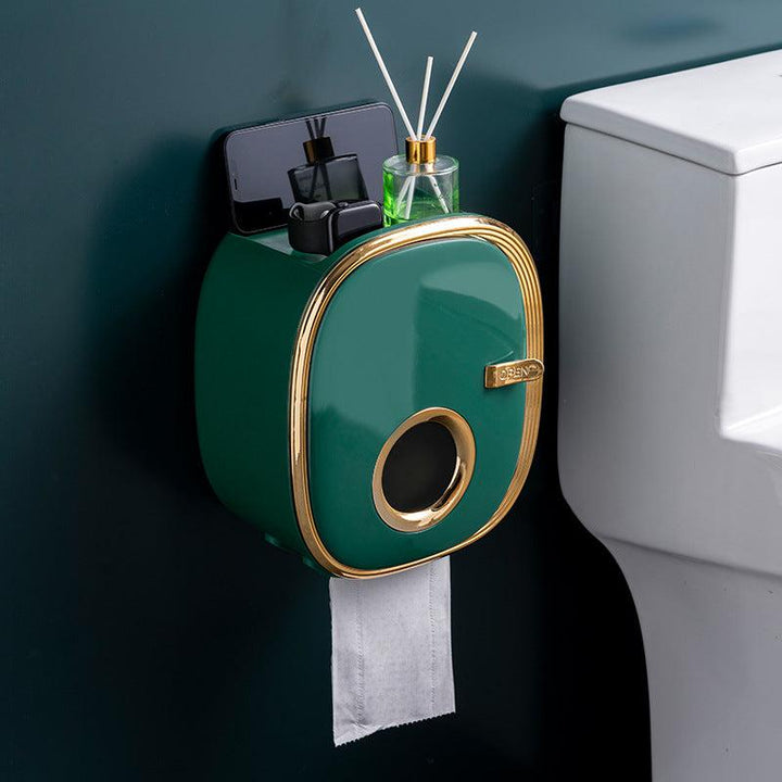 Wall-mounted Punch-free Toilet Paper Extraction Box Storage Rack