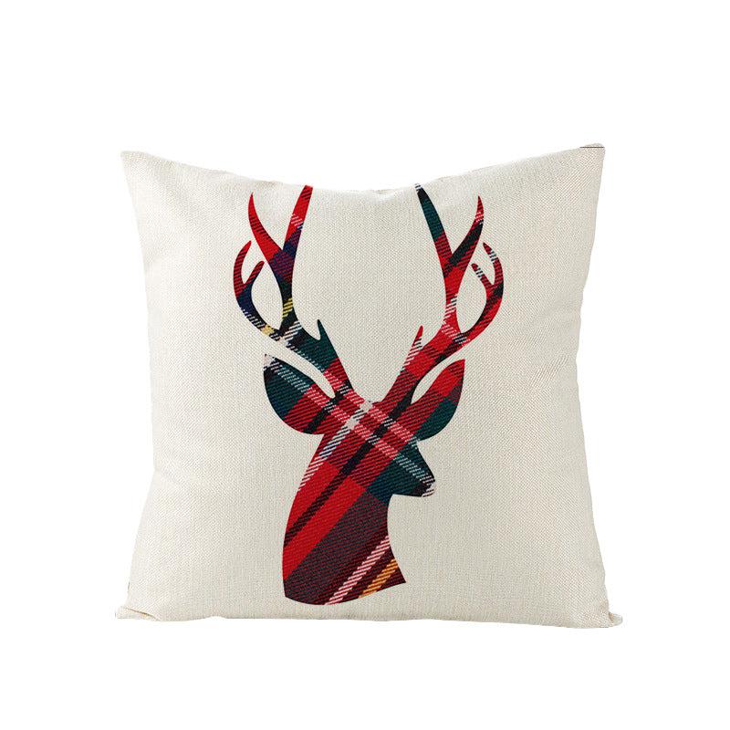 Plaid Elk Home Decor Throw Pillow Cover