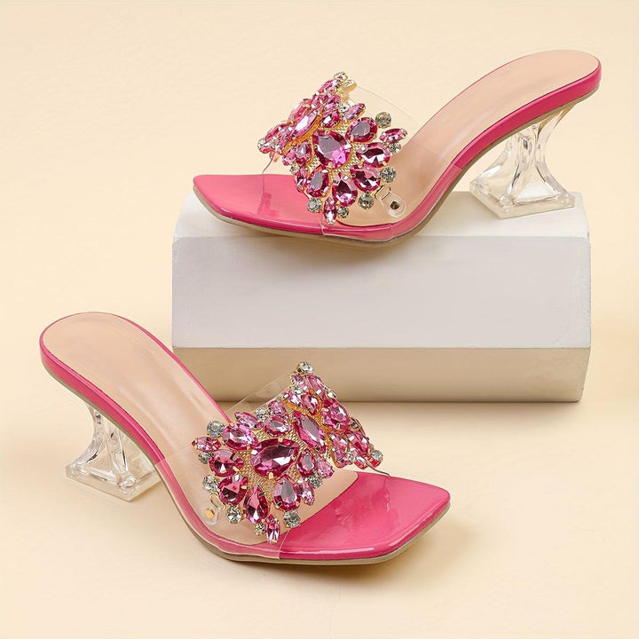 Women's New Rhinestone-Embellished Pyramid Heel