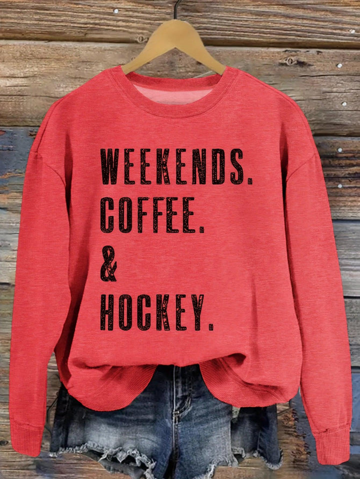 Coffee & Hockey Print Shirt-Bennys Beauty World