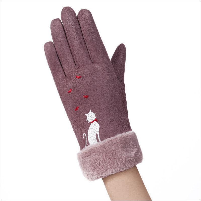 Gloves women winter suede gloves-Gloves-Bennys Beauty World