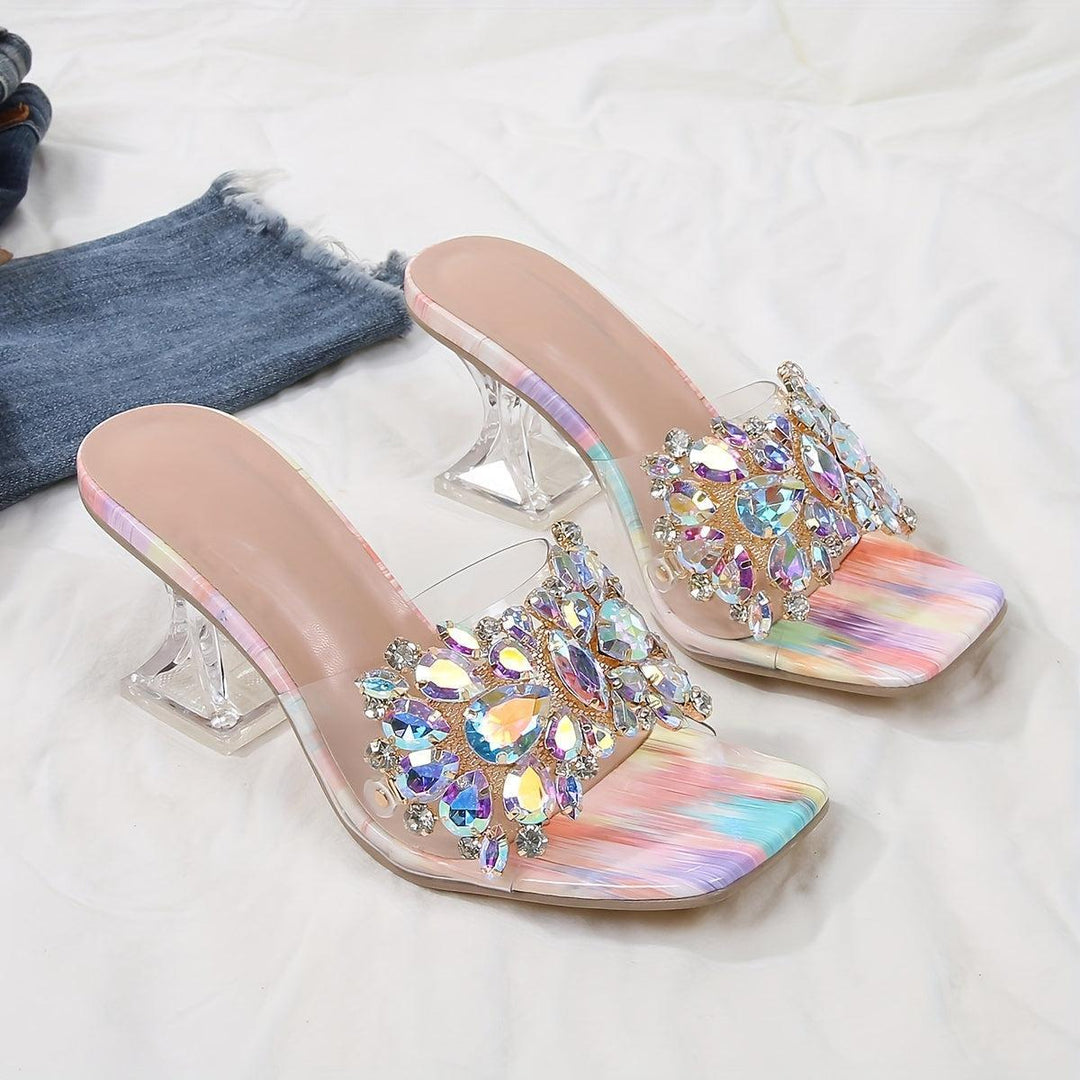 Women's New Rhinestone-Embellished Pyramid Heel