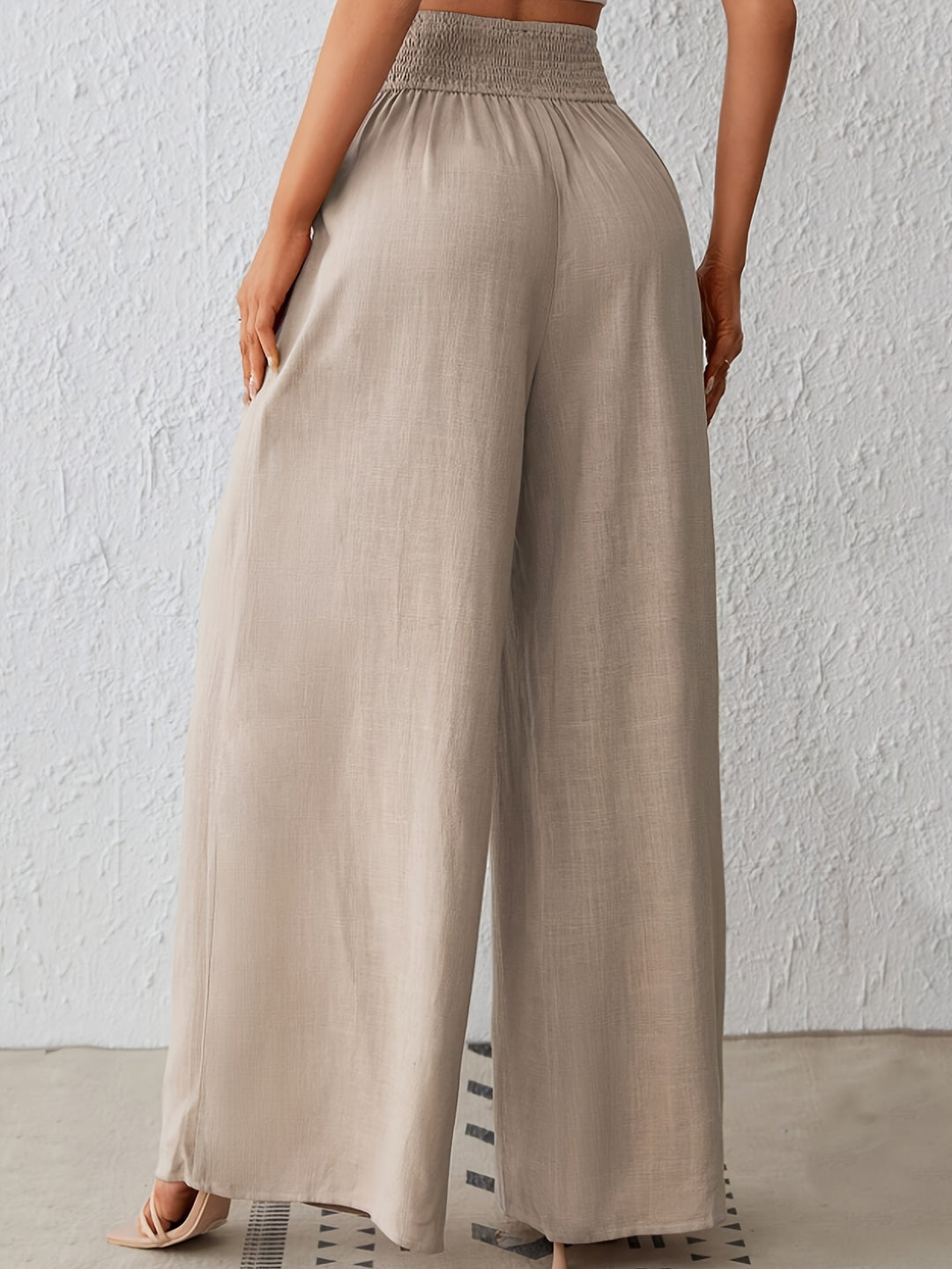 Chic Solid Wide Leg Trousers for Effortless Spring & Summer Style-Bennys Beauty World