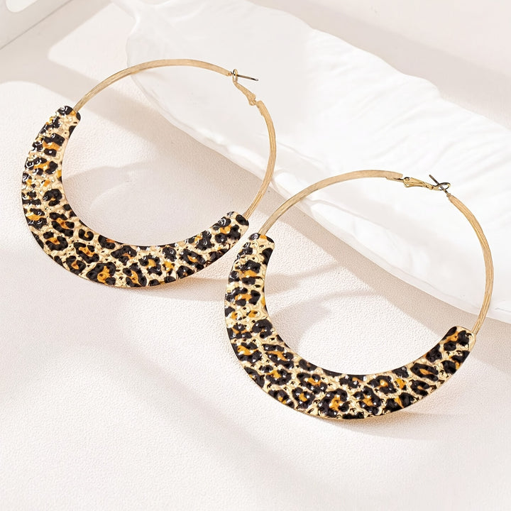 Charm Leopard Print Metal Earrings for Women