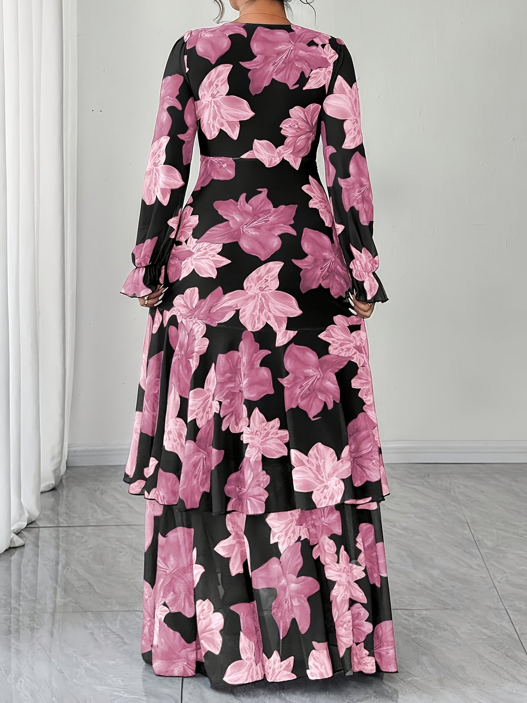 Plus Size, Fashion Casual Mesh Elegant Temperament Dress