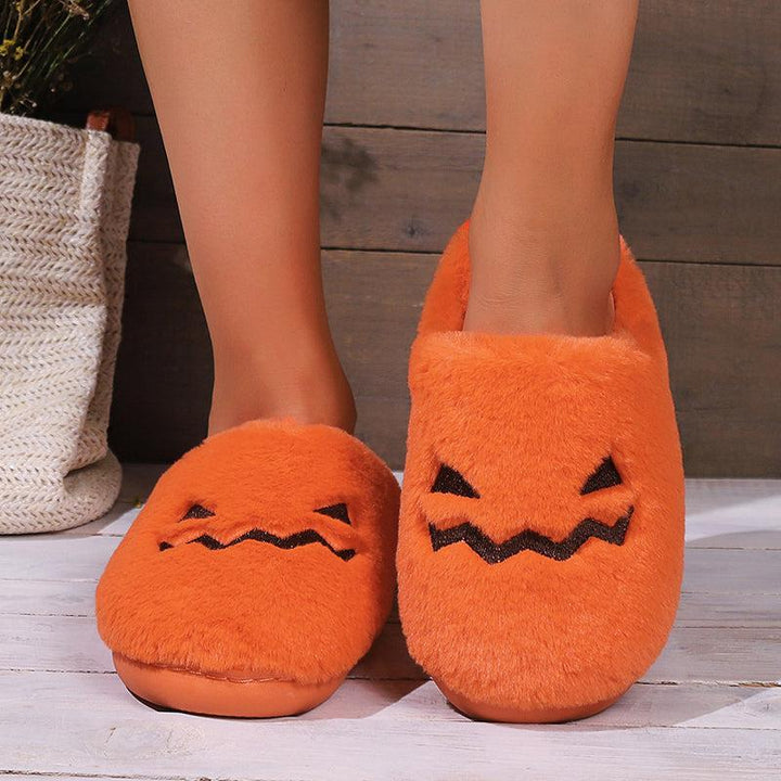 Halloween Pumpkin Slippers-shoes-Bennys Beauty World