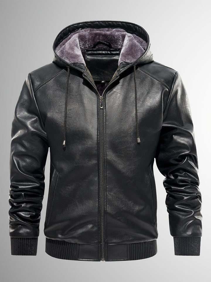 Men's Sherpa Lined PU Leather Jacket