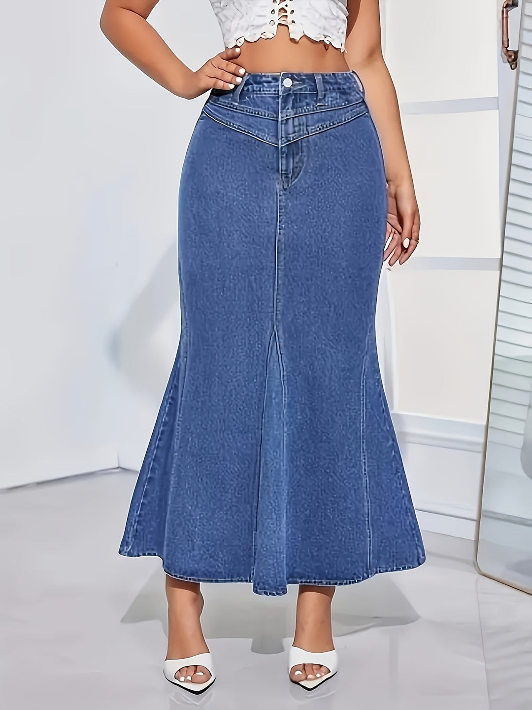 Women's High-Waist Slim-Fit Butt-Shaping Stylish Casual Denim Skirt - Timeless Versatile