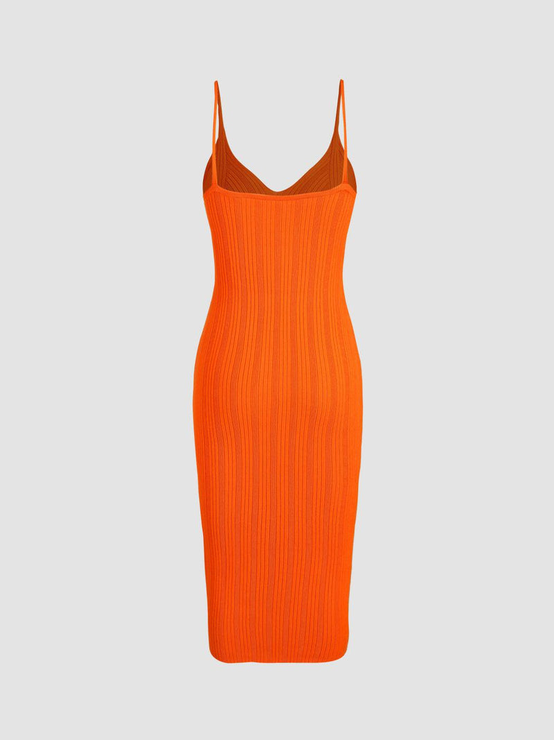 Solid Color Sexy Low -neck Dress-Dress-Bennys Beauty World