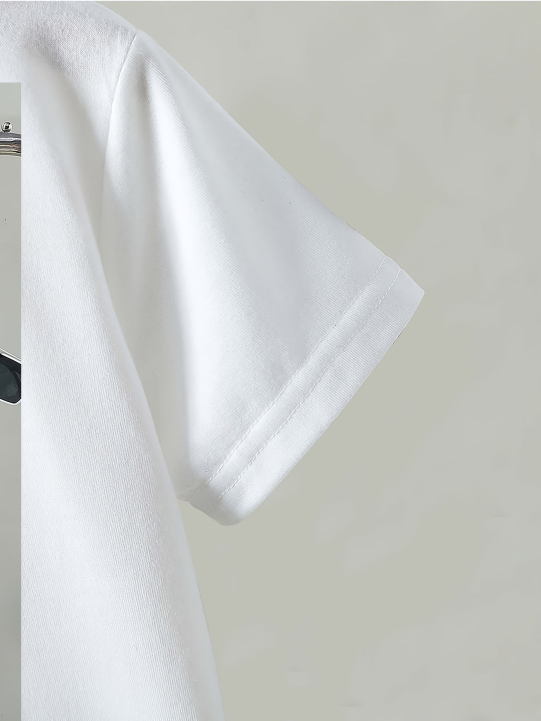 Girls' Casual Print T-Shirt with Faux Denim Butterfly Print