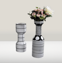 Nordic black and white ceramic vase-Vase-Arlik interiors