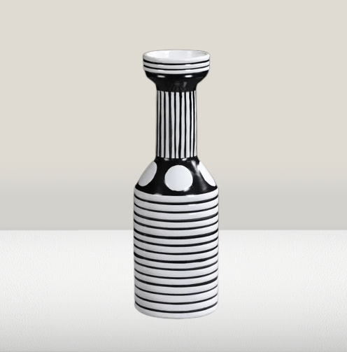 Nordic black and white ceramic vase-Vase-Arlik interiors