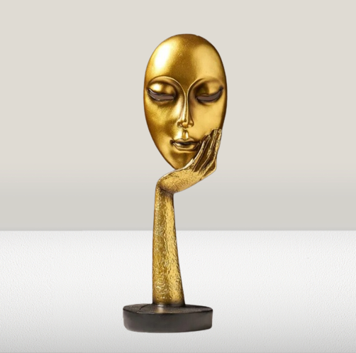 Desktop Decor Figurine in a Golden Color-Ornaments-Arlik interiors