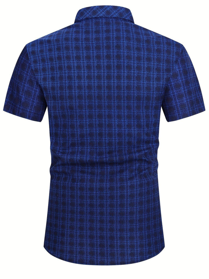 Set of 2 Short-Sleeve Checkered Shirts with Buttons