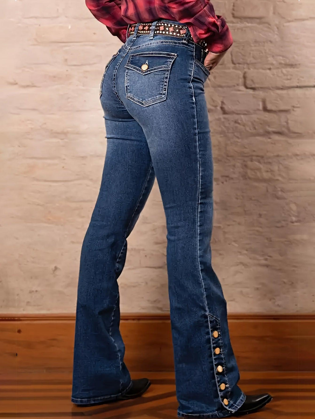 Women's Vintage Bootcut Slim Fit Denim Pants-Bennys Beauty World