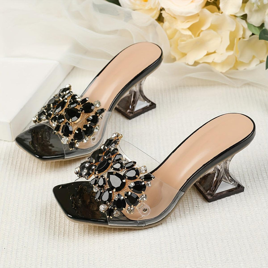 Women's New Rhinestone-Embellished Pyramid Heel