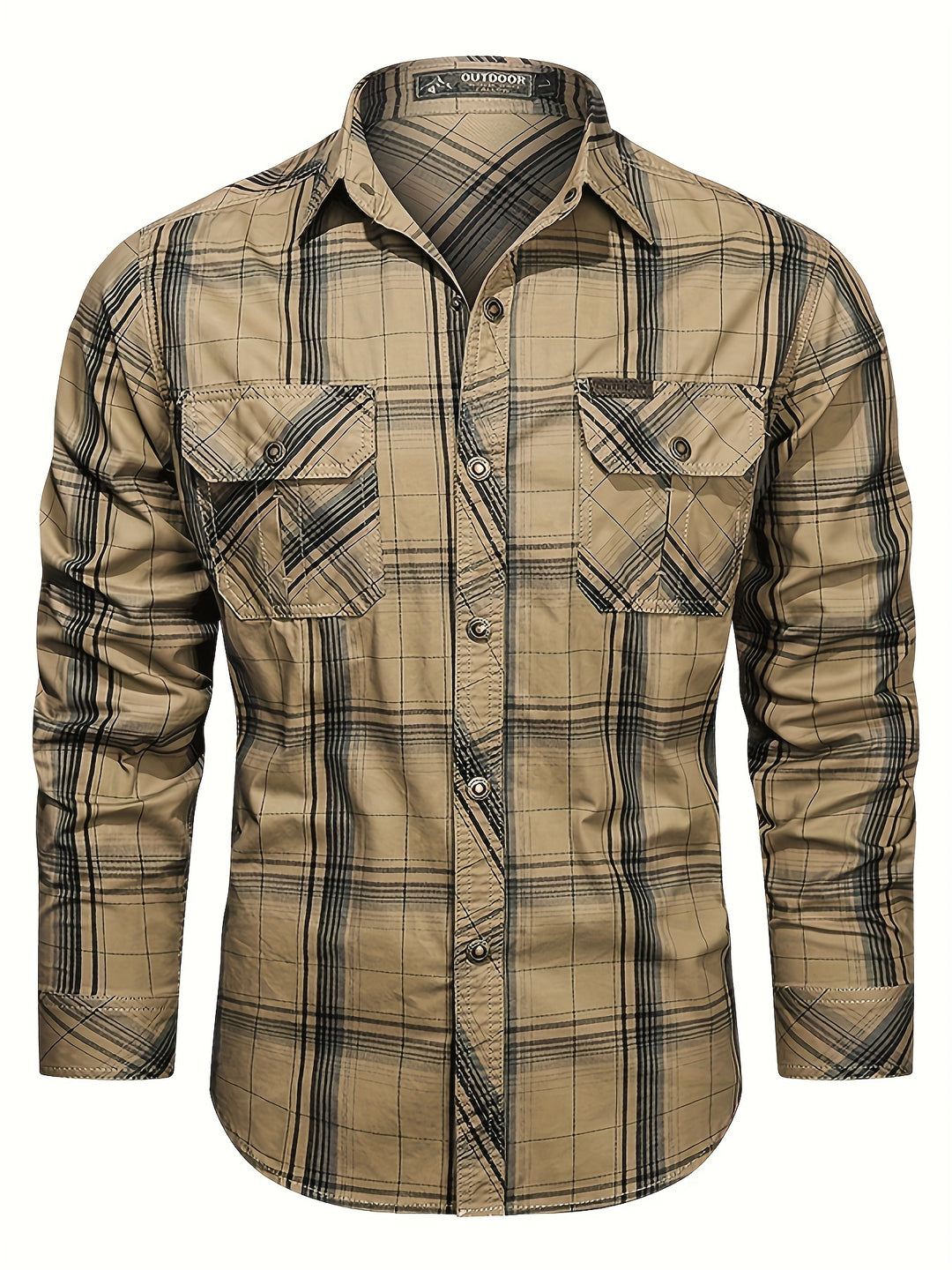 Casual Plaid Long Sleeve Shirt-Bennys Beauty World