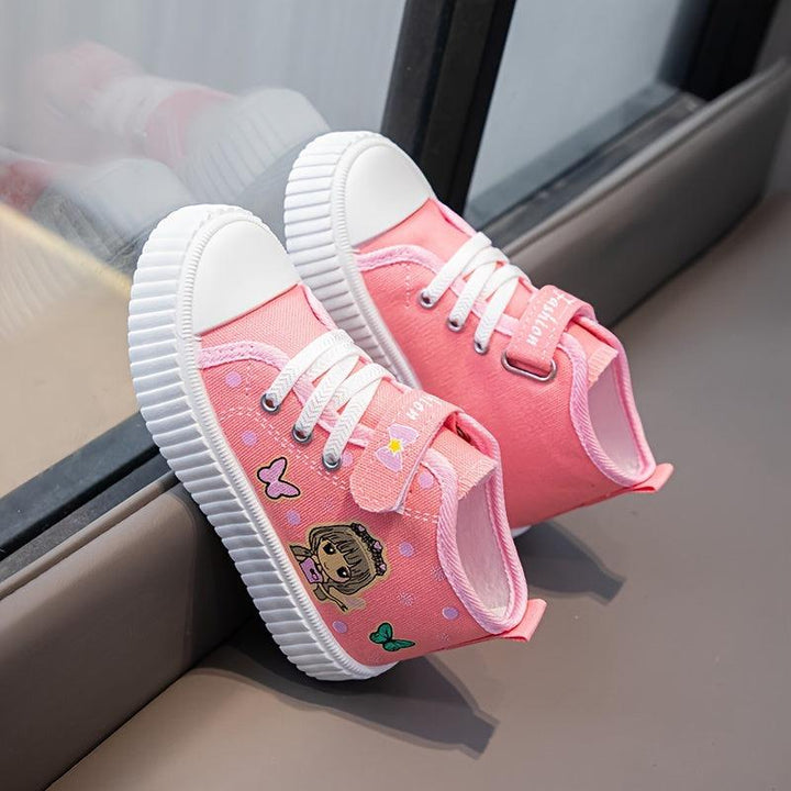 Adorable Butterfly Print Canvas Sneakers for Girls - Lightweight, Non-Slip, Perfect for Everyday & Casual Wear-Bennys Beauty World