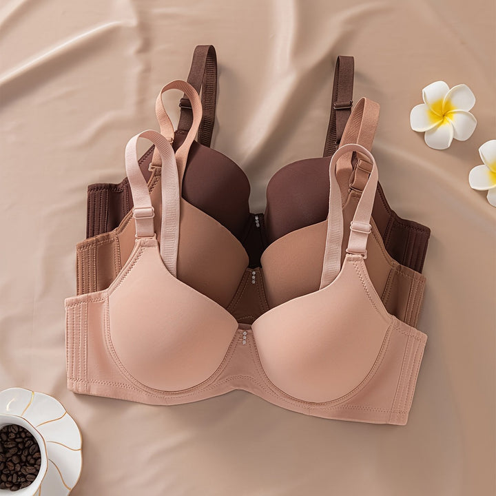 3pcs Pack Large Size Matte Women's Bra