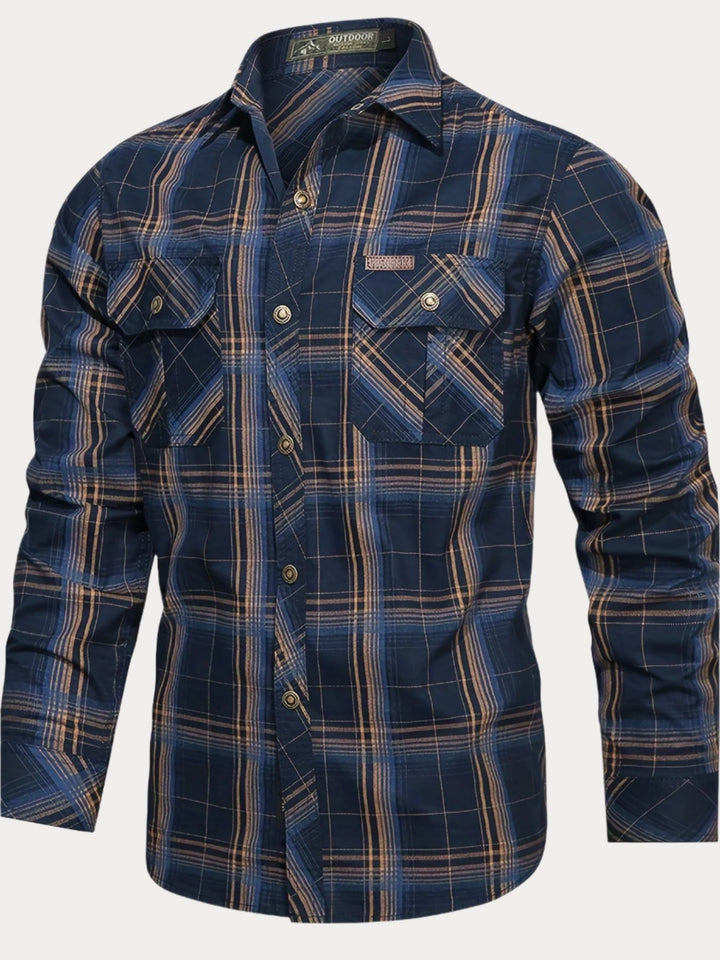 Casual Plaid Long Sleeve Shirt-Bennys Beauty World