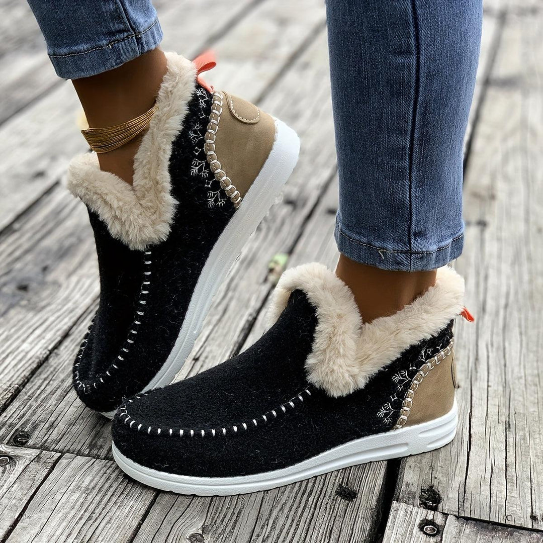 Women's Flat Furry Shoes: Essential Cozy Sneakers for Winter Outings-Shoes-Bennys Beauty World