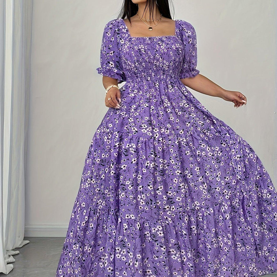 Women's Elegant Floral Print Maxi Dress
