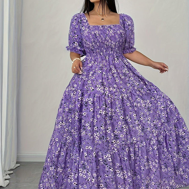 Women's Elegant Floral Print Maxi Dress